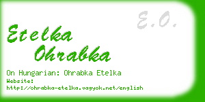 etelka ohrabka business card